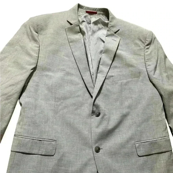 Alfani Men's Slim-Fit Solid Knit Suit Jacket 46R Light Grey Sport Coat NWOT - Picture 3 of 10